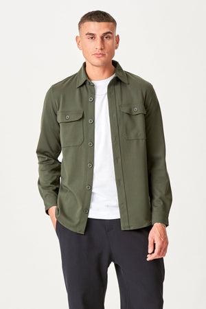 Performance Regular Overshirt - dunkle Olive