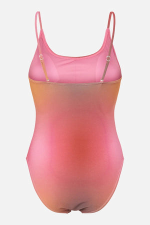 Laomi Lurex-Badeanzug – Roter Ocker-Farbverlauf