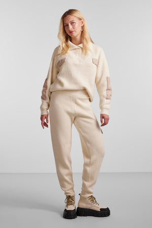 Naura Strick Pants - Antike Weiß