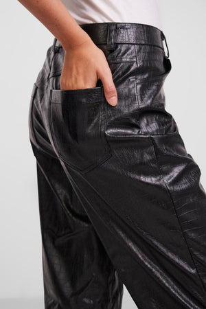 Croco Pants - Schwarz