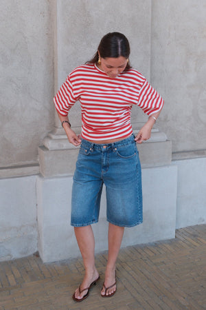 Pataya T-Shirt – Rot/Weiß