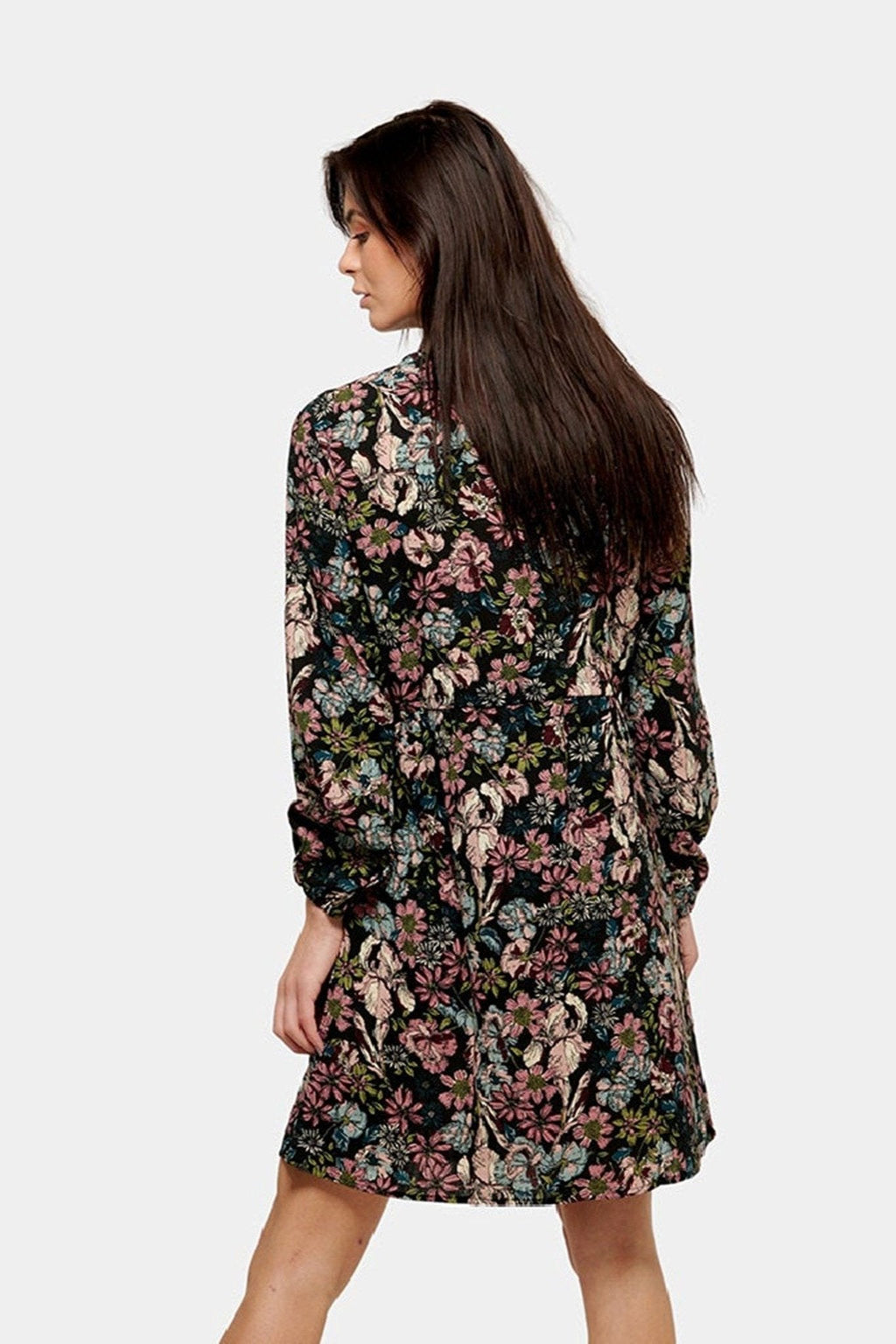 Gedrucktes Hemdkleid - schwarz