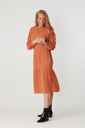 Sara Langarmed Kleid - Rosa