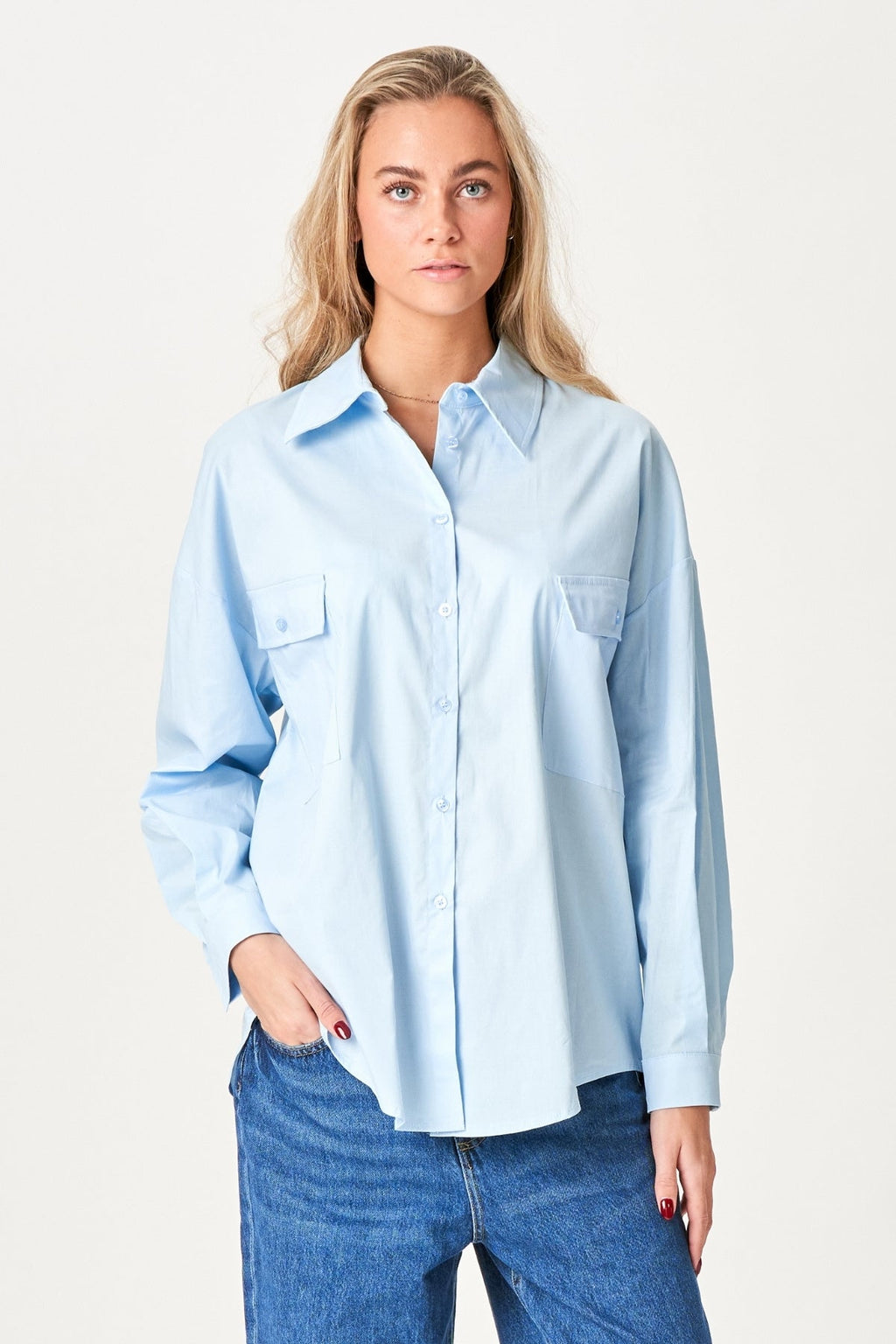 Clara Oversized Hemd - hellblau