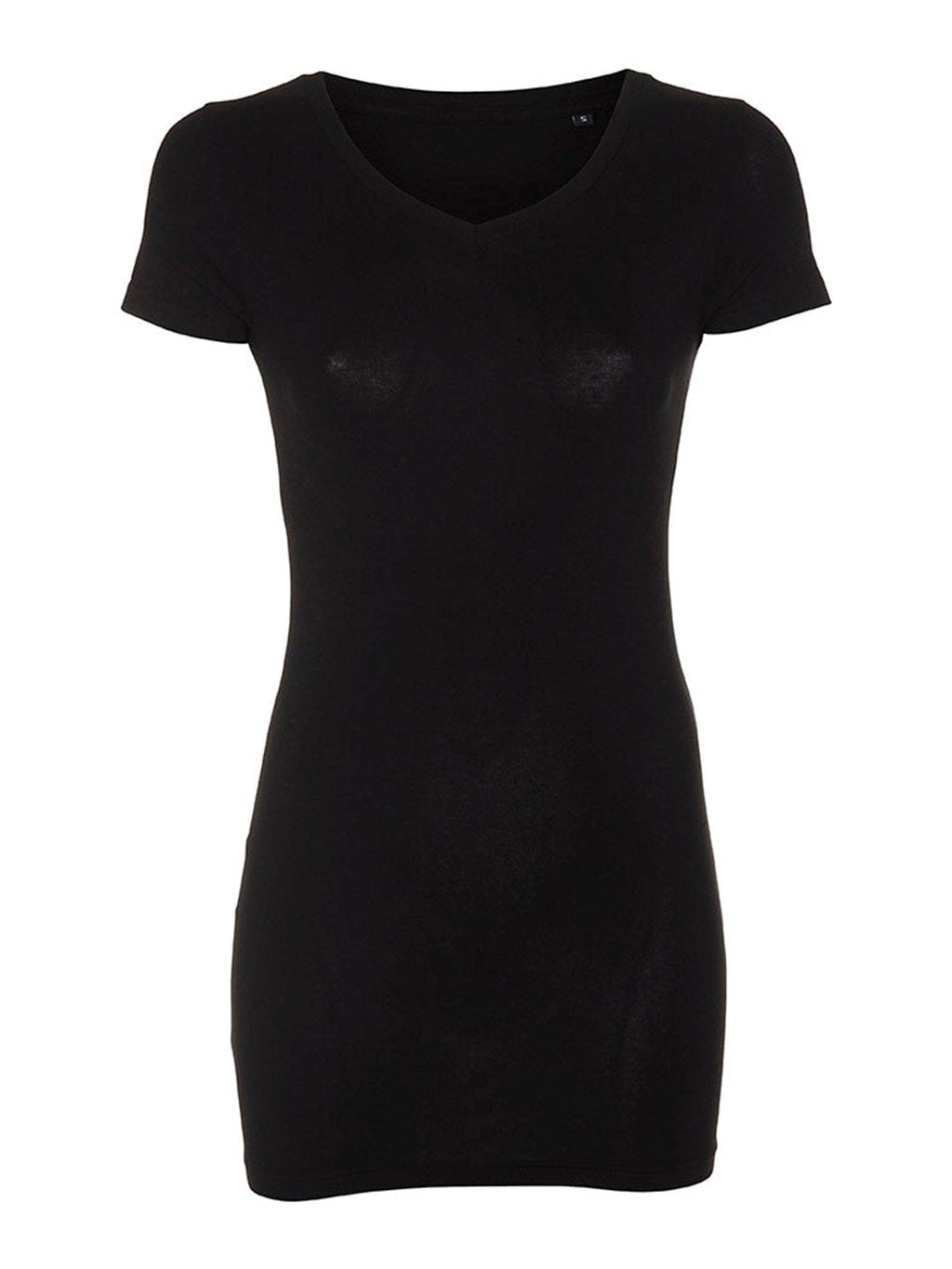 Slim Vneck basic T -Shirt - Schwarz