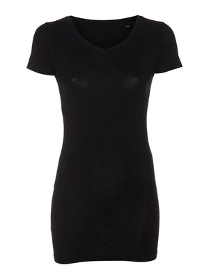 Slim Vneck basic T -Shirt - Schwarz