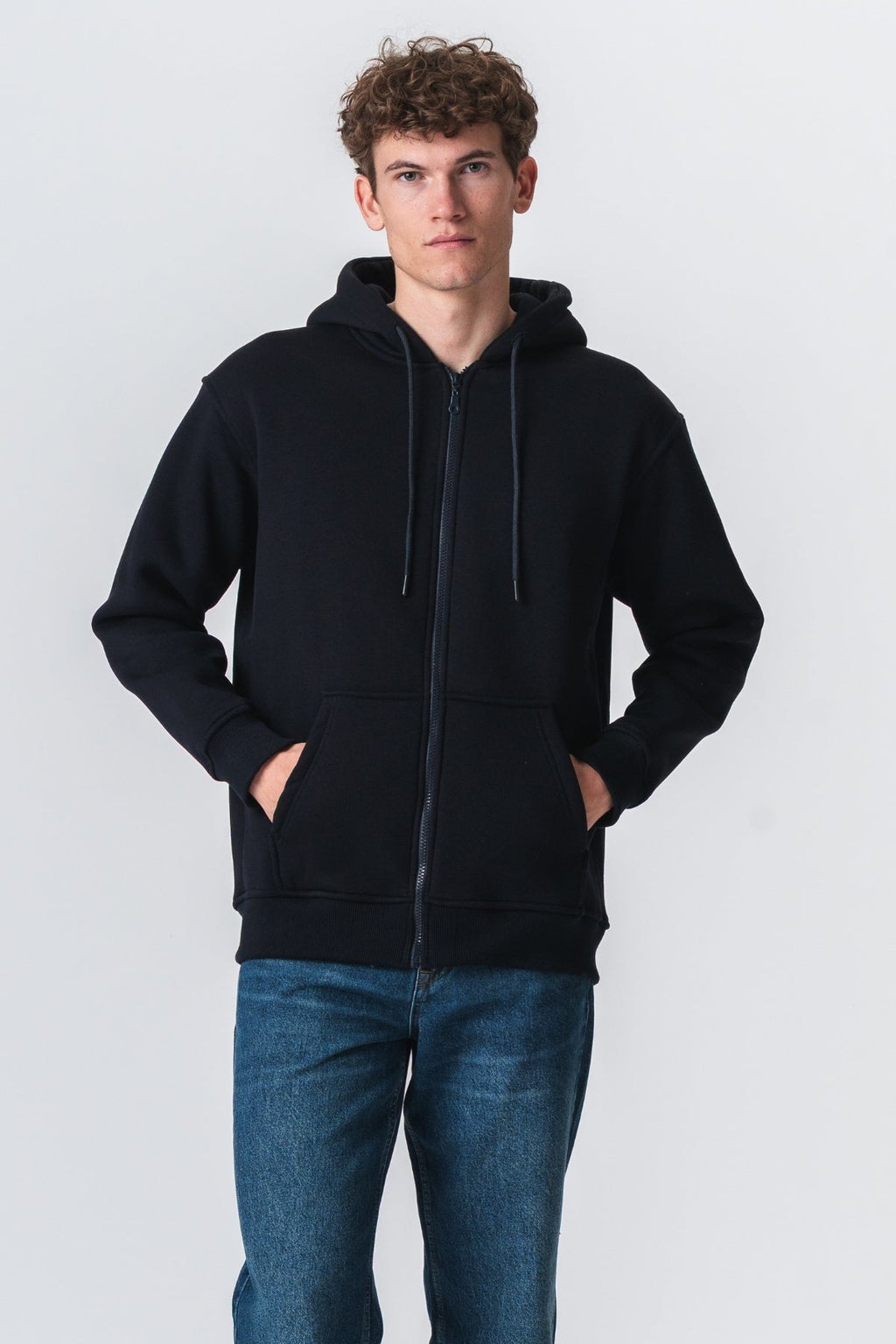 Entspannter Zip Hoodie - Marine