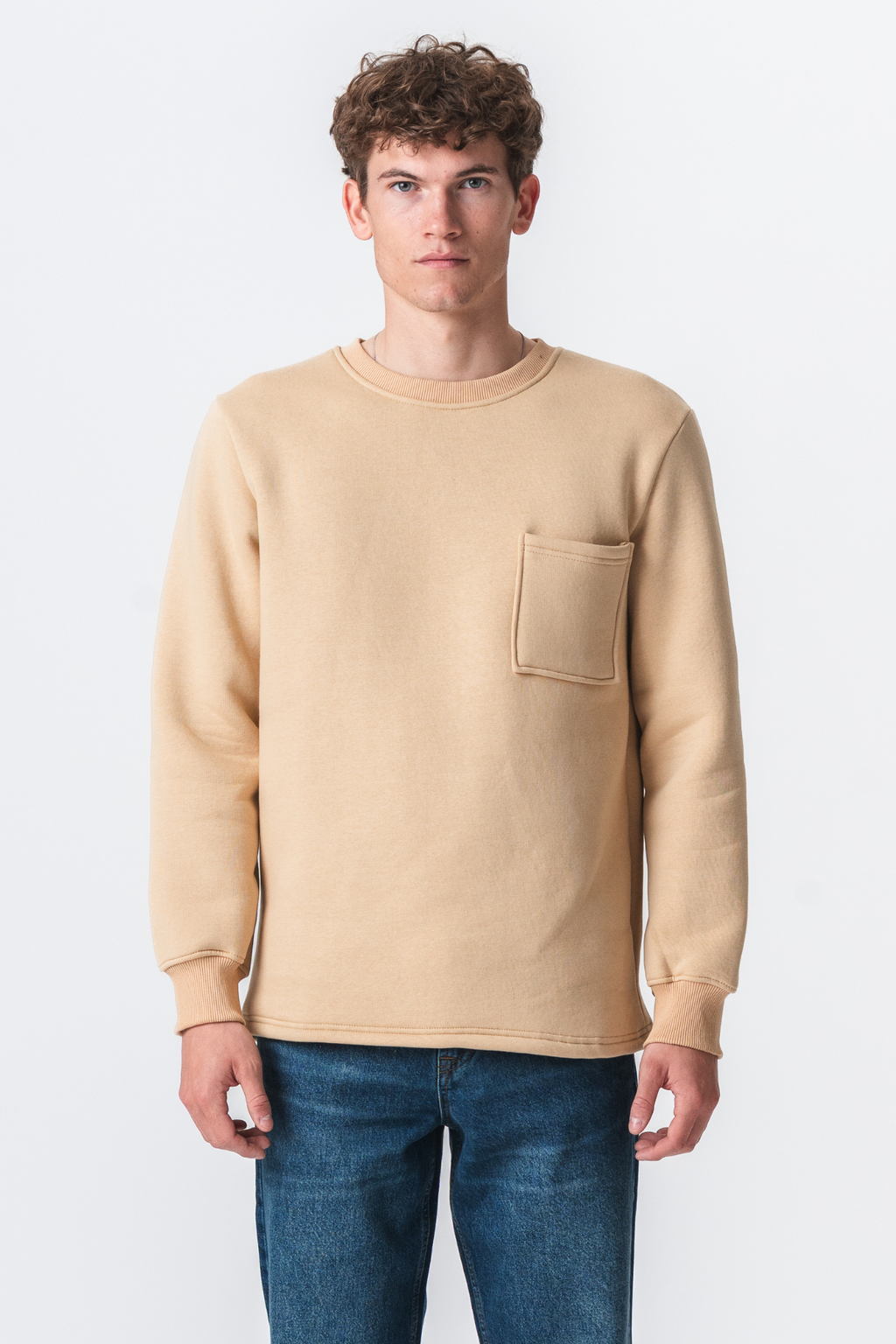 Taschen -Sweatshirt Regular Fit - beige