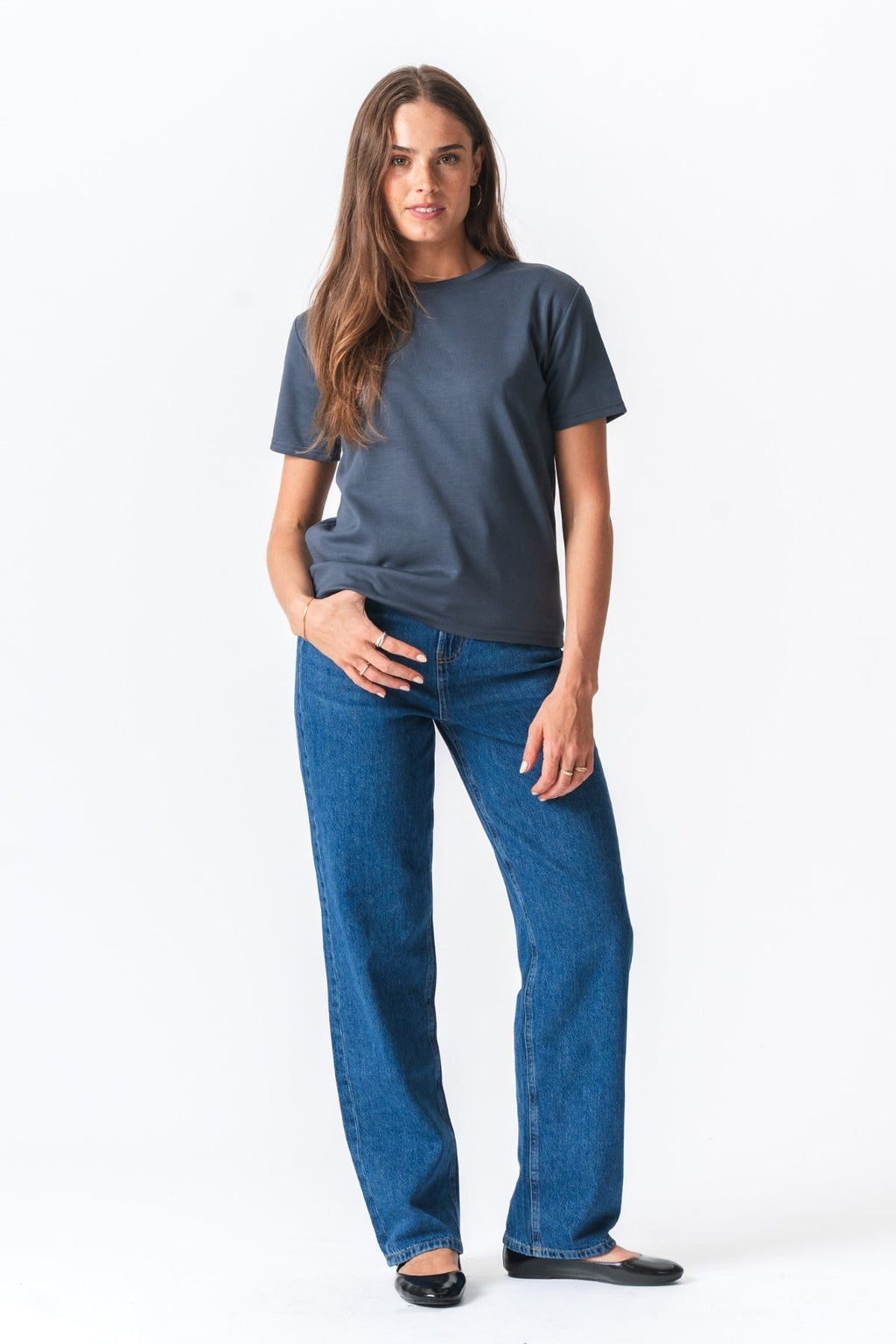 Leah lose T -Shirt - grau