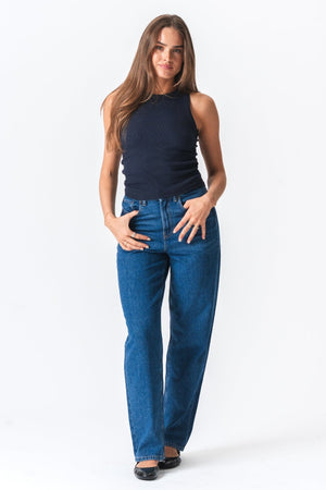 Rippenoberteil - blau