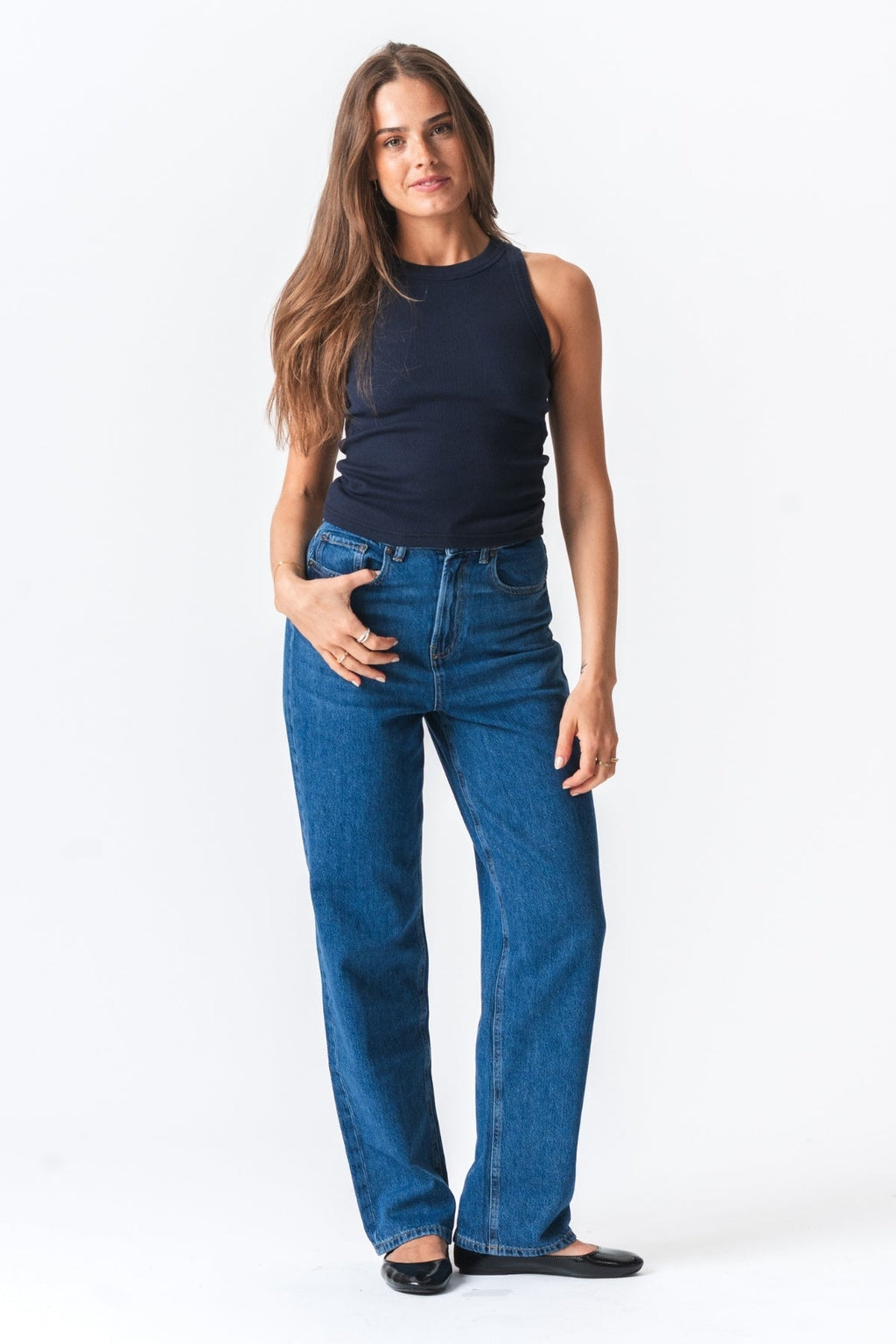 Rippenoberteil - blau