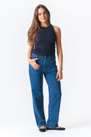 Rippenoberteil - blau