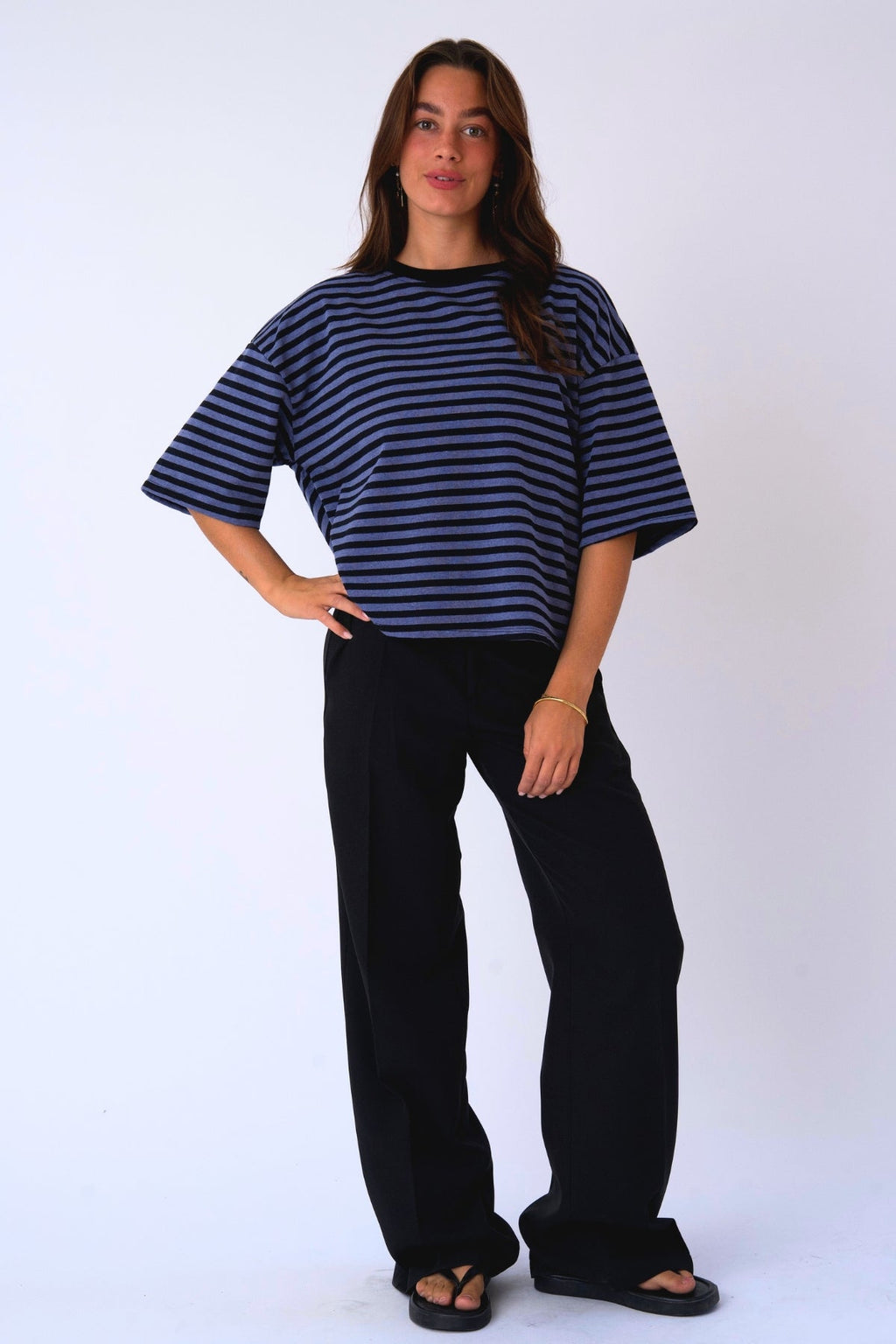 Zoe-Bluse - Schwarz/Jeansblau