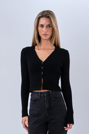 Nova Krawattenbluse gestrickt - Schwarz