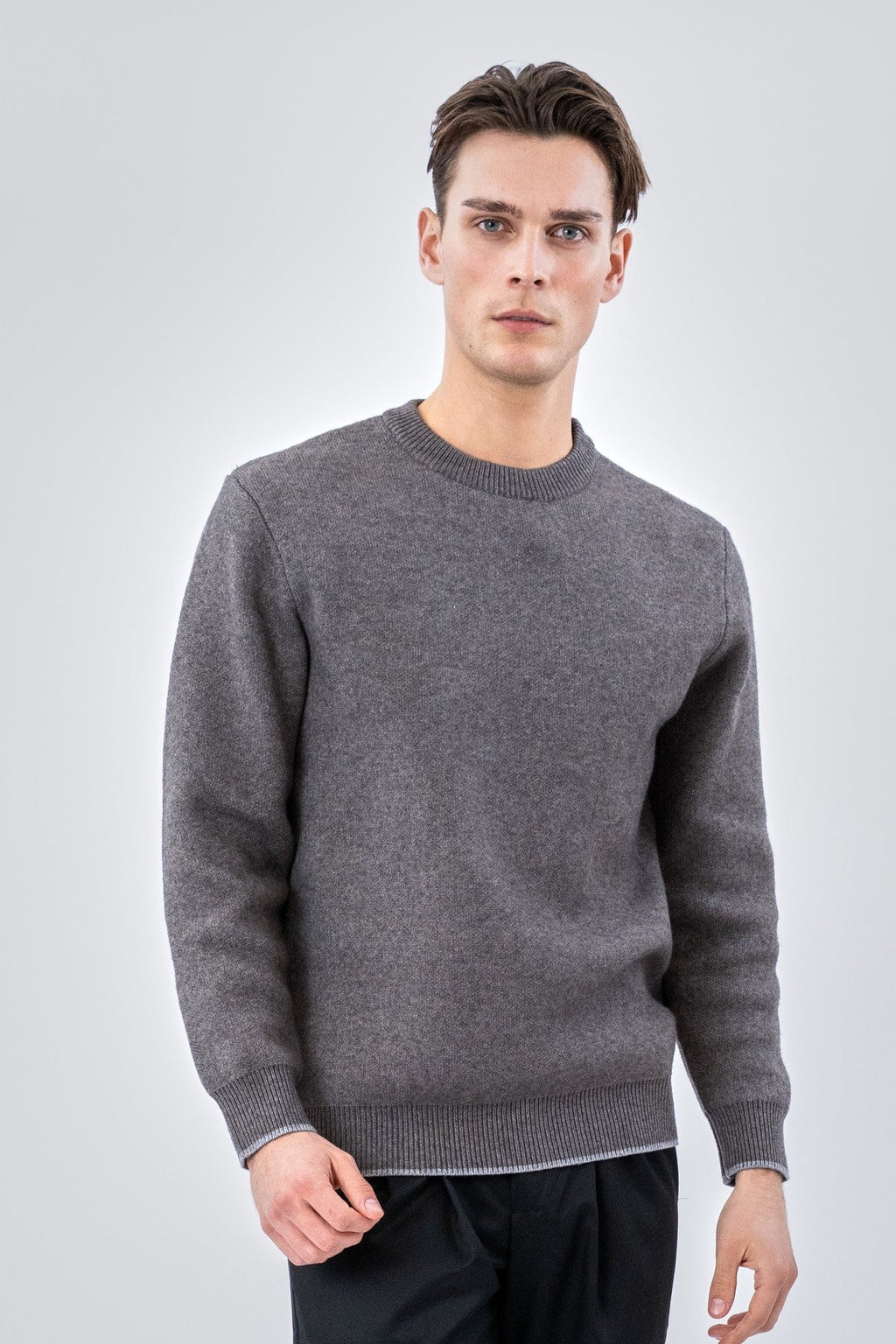Pullover mit Rundhalsausschnitt – Grau