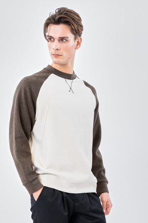 Pullover mit Rundhalsausschnitt und Raglanärmeln – Aprikose