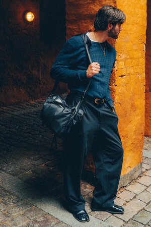 Pullover -Kabel -Strick - Marine