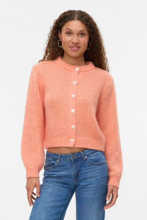 Wilo O -Neck -Strickjacke - Cantaloupe
