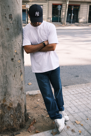 Entspannte Fit -Jeans - dunkelblauer Jeans