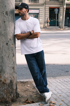 Entspannte Fit -Jeans - dunkelblauer Jeans