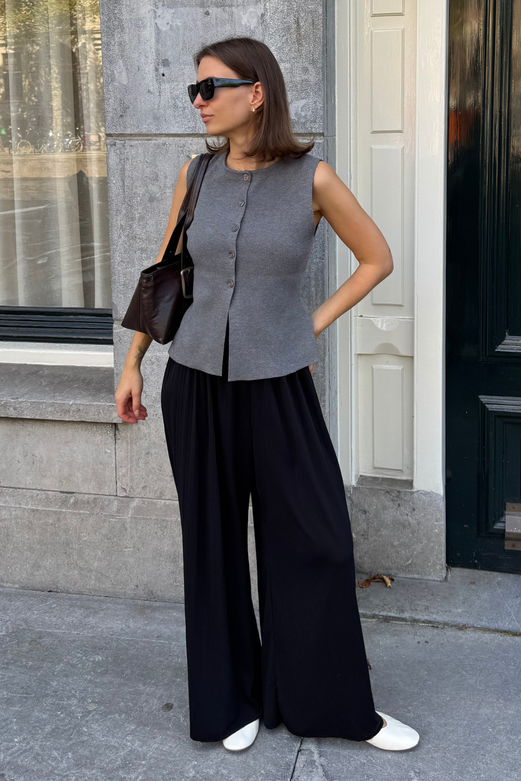 Reynard Strickweste - mittelgraue Melange