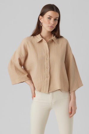 Natali Crop Shirt - Irische Creme