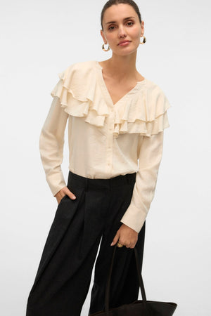 Lizzi flocken Top - Birke