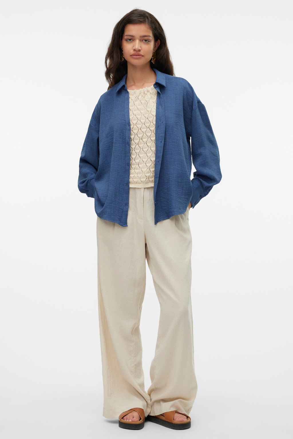 Melaney Queeny Hemd – Dark Denim Melange