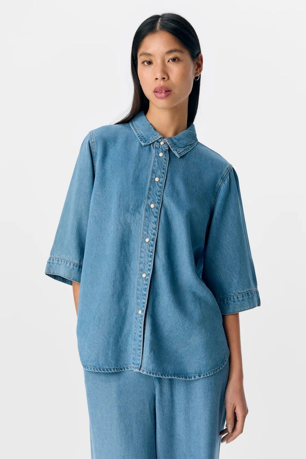 Rahmen Denim Top - Hellblau Denim