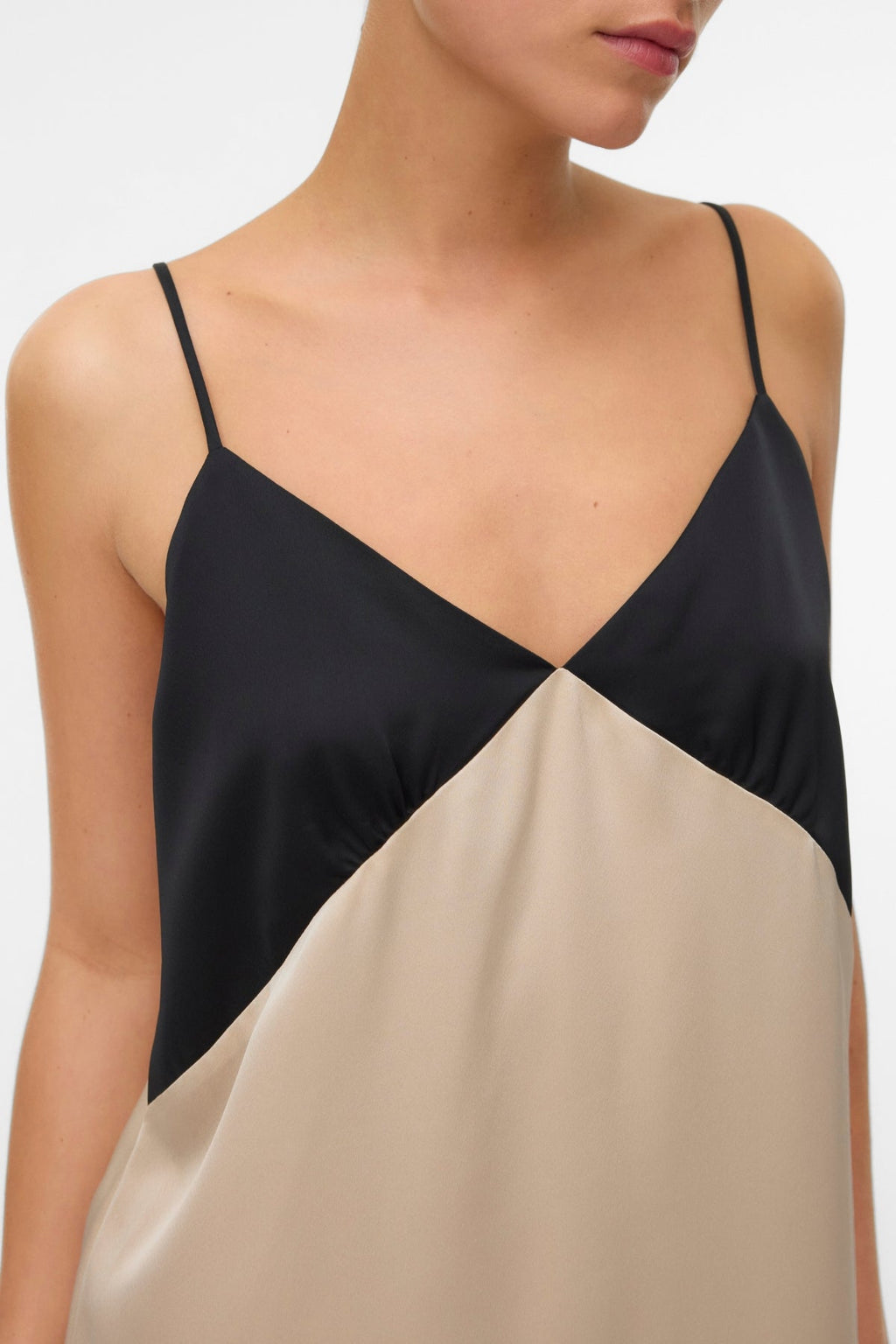 Joy Singlet-Knöchelkleid - Schwarz Zementkontrast