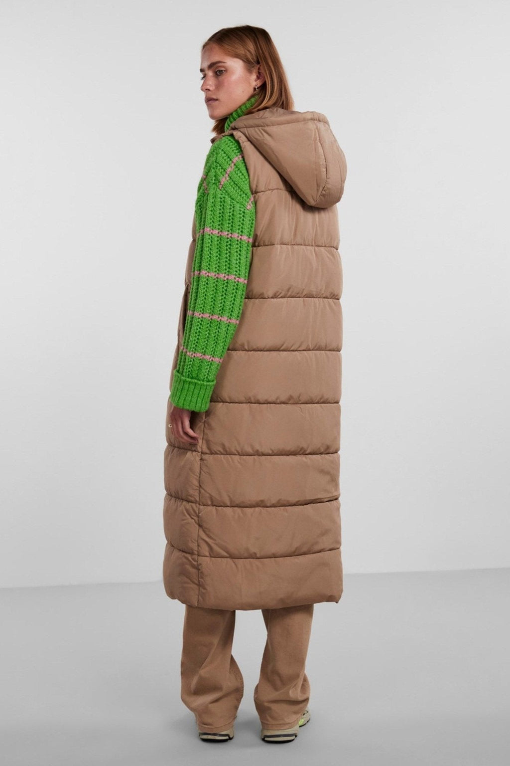 Elinora Lang Puffet Weste - Silver Mink