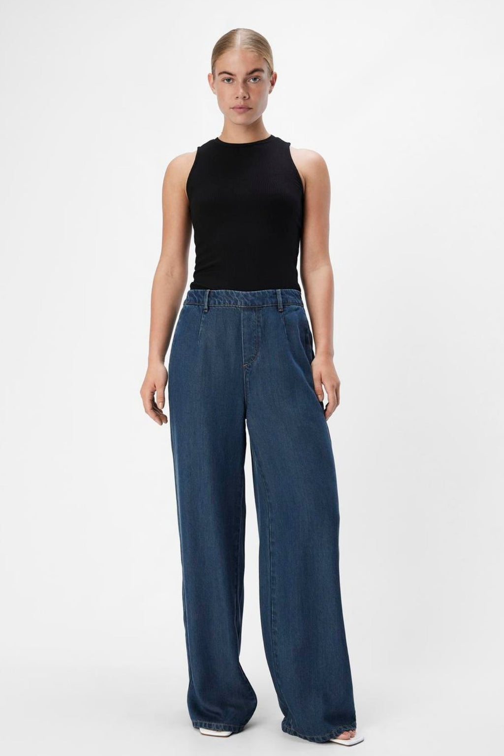 Rahmen Lisa breit Pants - Dunkelblau Denim Spülenwäsche