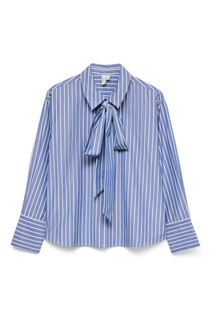 Islunn Bow Shirt – Dark Denim Snow White