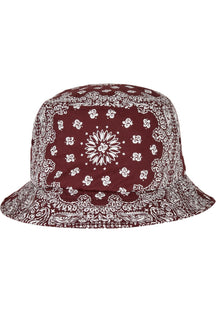 Bandana Print Bucket Hat - Kirsche/Weiß