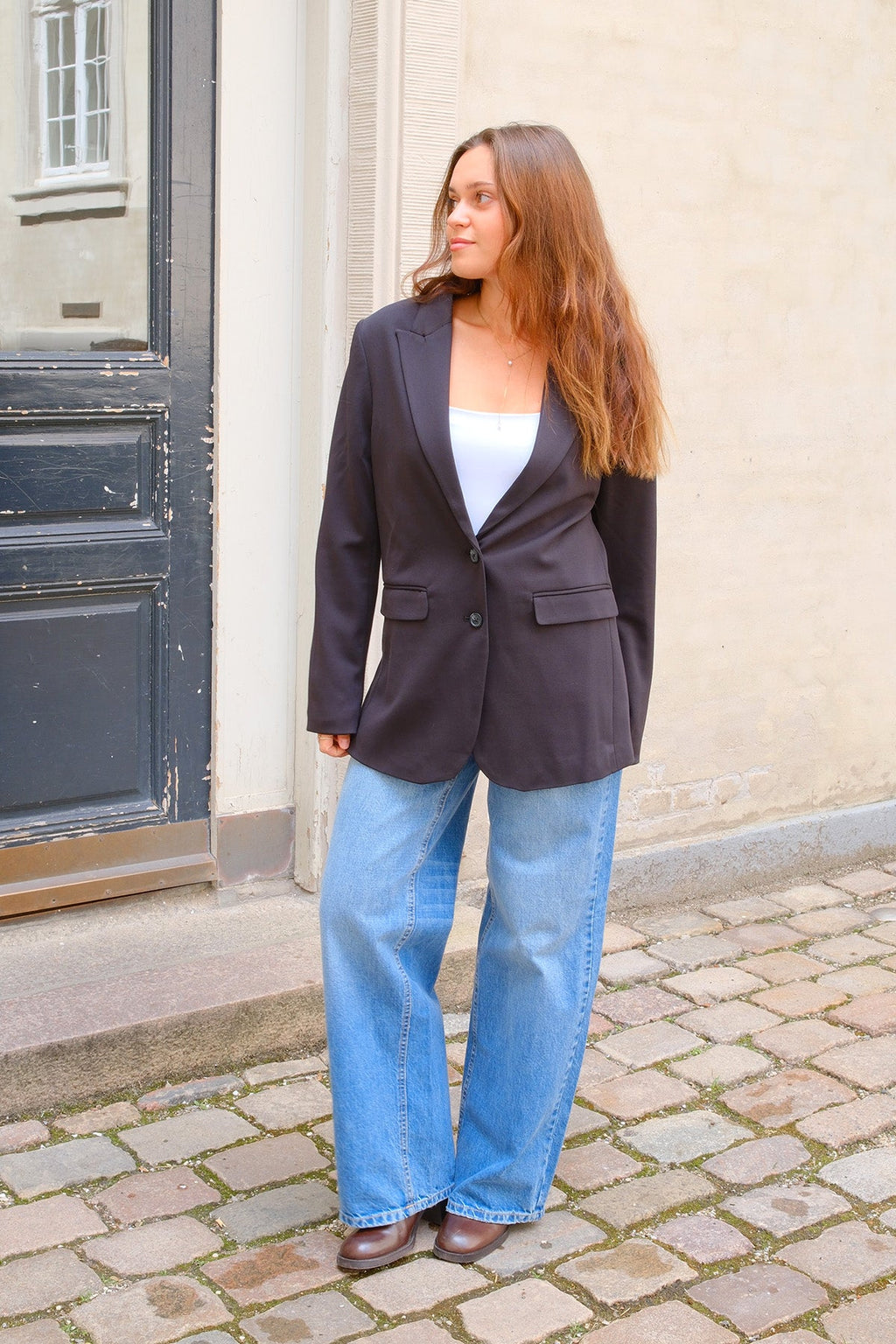Blazer mit klassischer Passform – Marineblau