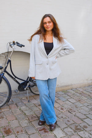 Blazer mit klassischer Passform – Hellgrau