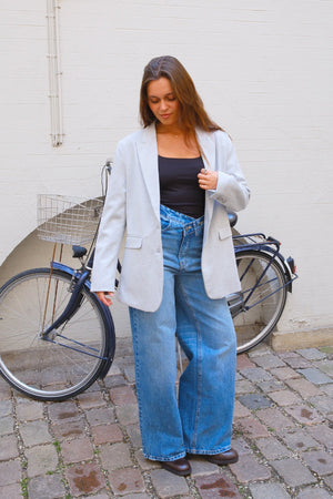 Blazer mit klassischer Passform – Hellgrau