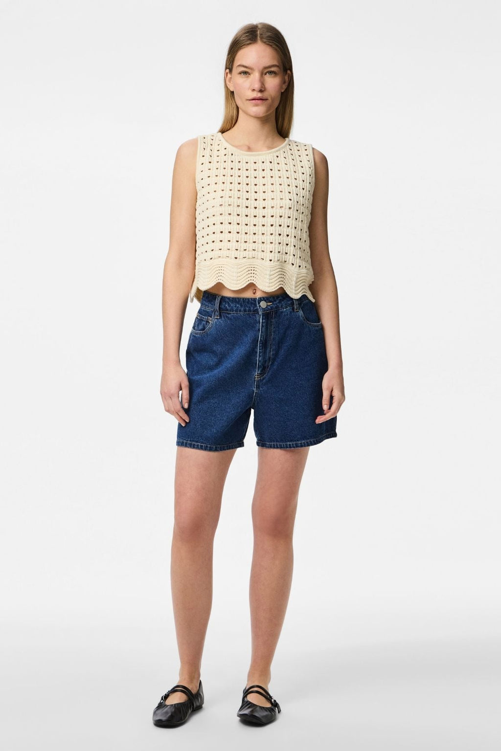Abbi Shorts - mittelblauer Denim
