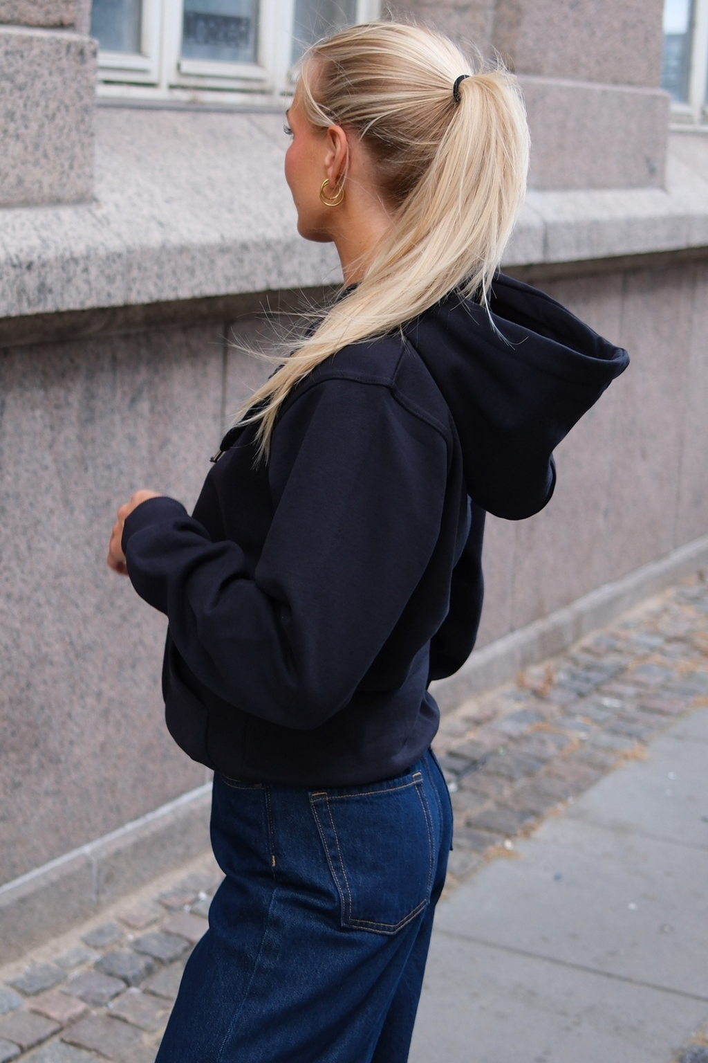 Basic Zip Hoodie - Dark Navy