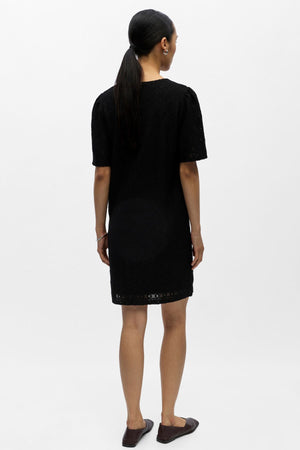 Laila Kleid mit V-Ausschnitt - Schwarz
