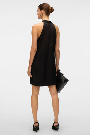 Elena Halter Neck Kurzkleid - Schwarz