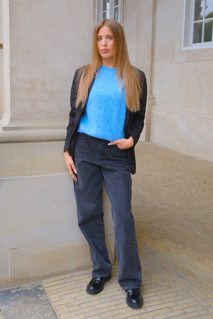 Chloe Kurzarmstrick – Hellblau