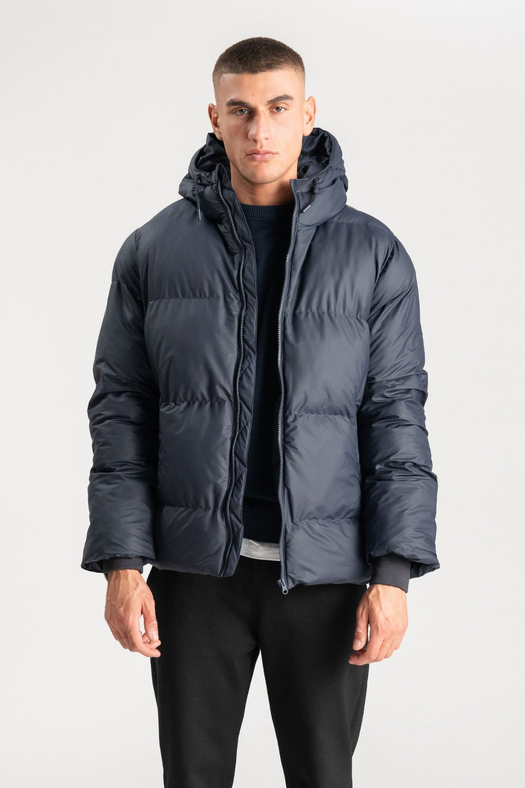 Beschichtete Kapuzenjacke - Navy