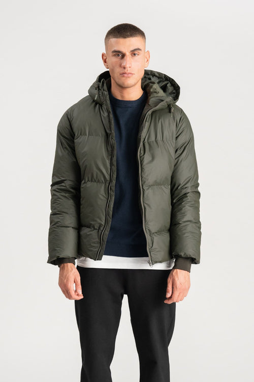 Coated Hooded Jacket - Olive - TeeShoppen Group™