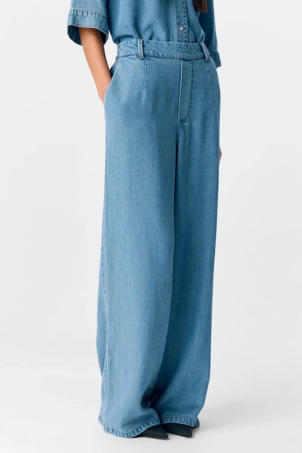 Rahmen Lisa breit Pants - Hellblauer Denim