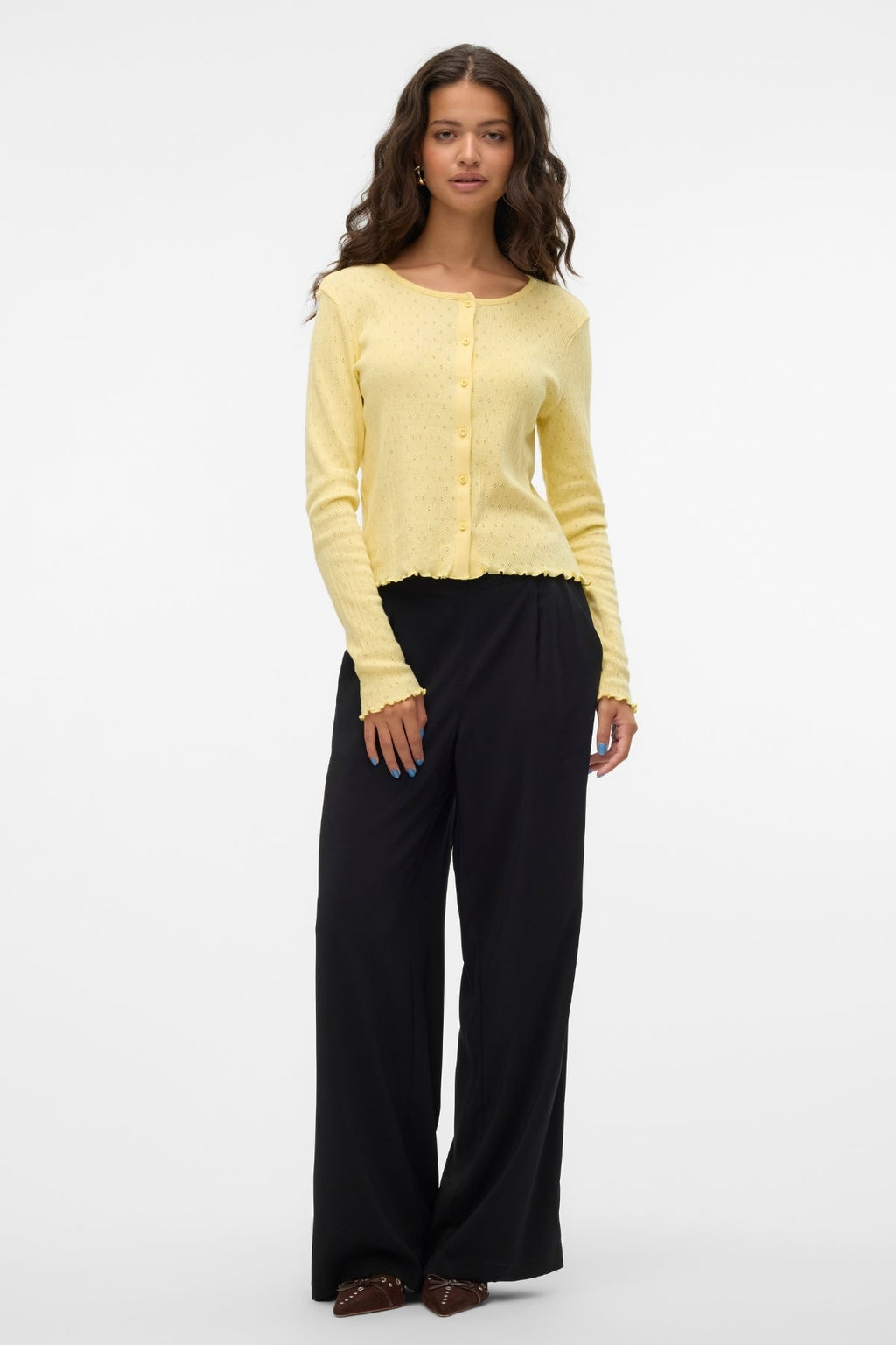 Isa O -Neck -Strickjacke - Anisblume