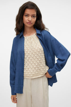 Melaney Queeny Hemd – Dark Denim Melange