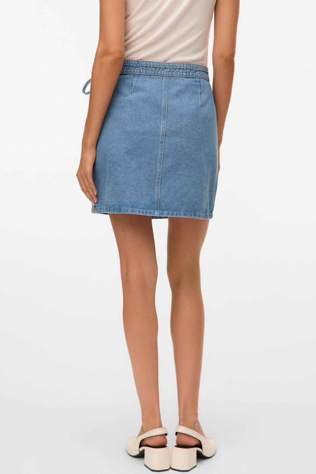 Liza Kurzer Jeans-Wickelrock – Mittelblauer Denim