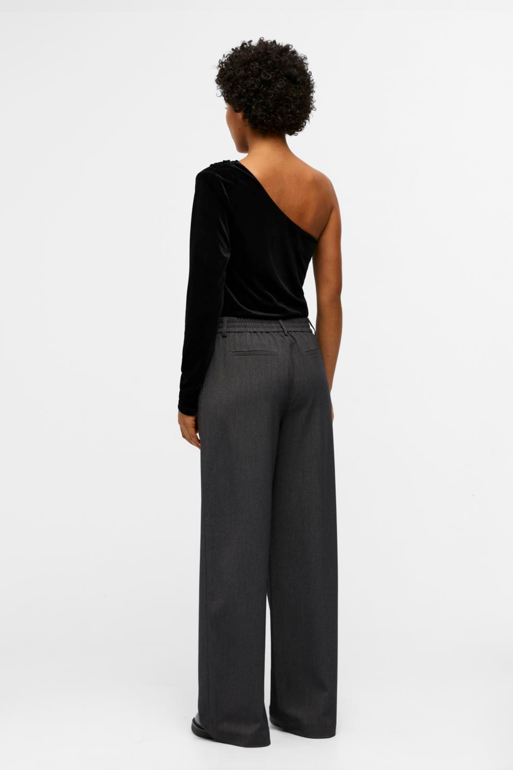 Lisa Wide Pant - mittelgraue Melange