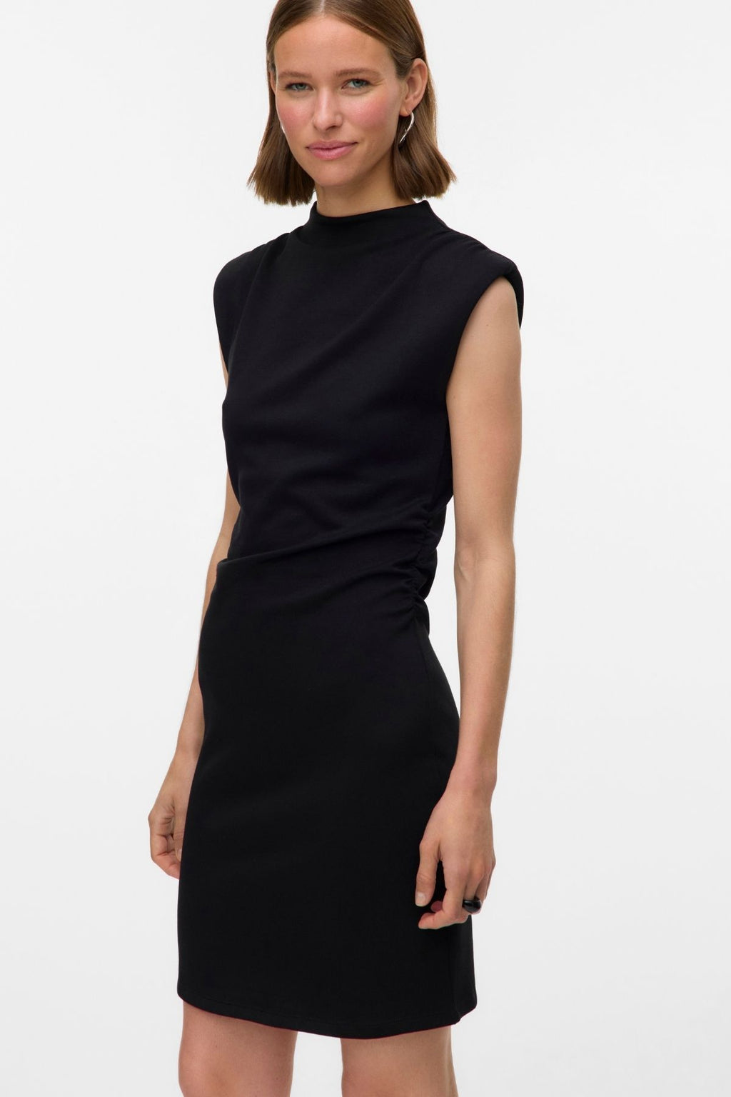 Nelli High Neck Short Dress - Schwarz